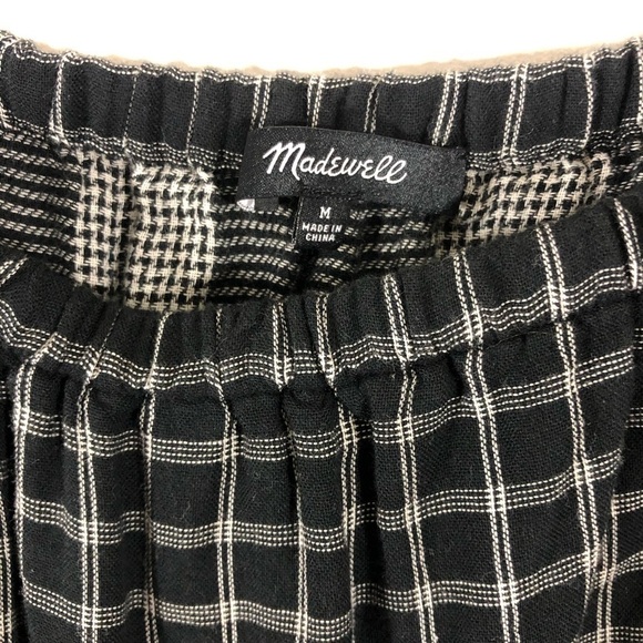 Madewell Black Window Pane Off The Shoulder Top M - Picture 4 of 6